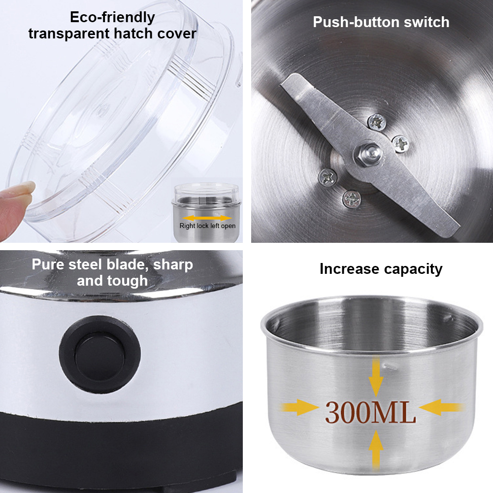 مطحنة قهوة كهربائية من الفولاذ - مراجعة Coffee Bean Grinder Electric وسعره